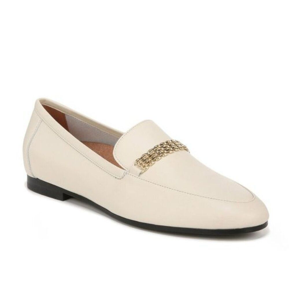 Vionic Charlotte Chain Detail Loafer in Off White Leather Size 6
